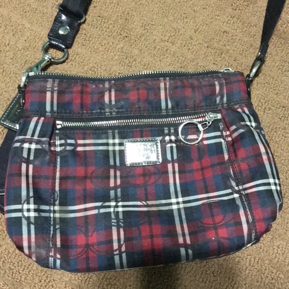 Plaid school girl coach purse - Picture 2 of 2